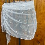 White Sheer Beaded Wrap swim suit cover wedding accessories summer bachelorette Photo 1
