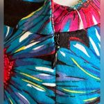 City Silk Midi Black W Red Pink Blue Yellow Sun Flowers SZ 6 Damage Last… Photo 7