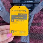 Carhartt Relaxed Fit Fleece Pullover Size M Port Maroon Southwestern New Photo 3