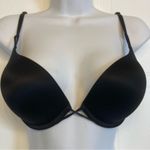 Victoria's Secret ‎ Bombshell Plunge Super Push-up Bra Size 32D Black Satin NEW Photo 0