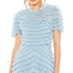 Mac Duggal  8055 High Neck Ruffle Short Sleeve Tiered A Line Dress Photo 4