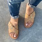 Nude/Natural Criss cross Sandal Tan Size 9 Photo 2