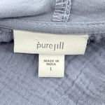 J.Jill  Pure Jill Gauze & Knit Hoodie V Neck Drawstring Pockets Periwinkle Large Photo 8