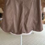 HYFVE Skirt Faux Leather Scalloped Hem Mini Preppy Trendy Work Party Vegan S Photo 3