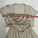 Princess Polly Beige Linen Wrap Romper Size 4 US / AU 8 Photo 4