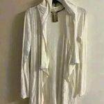 Dolan Anthropologie cardigan open‎ front draped hooded with pockets. Medium White Photo 0