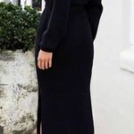 NEW Batwing Sleeve Wrap Knit Backless Pullover Sweater Belted Dress S Black Photo 3