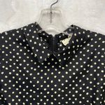 Coincidence & Chance Crop Top S Black Cream Polka Dot LS Mock Neck Blouse Photo 3