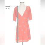 Free People  Vibrant Red Orange Floral Midi Dress Photo 3