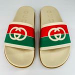 Gucci Pursuit Women Double G Interlocking GG Logo Rubber Slide Sandals EU 39 Photo 4