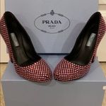 Prada New In Box Pink Crystal Round Toe Pumps Sz 7 Photo 5