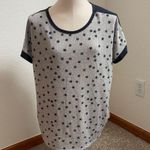 Lucky Brand Stars Print Gray Blue Cap Sleeve Pajama Top T-Shirt Women’s XL Photo 0