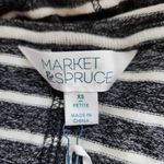 Market & Spruce  Striped Hoodie NWT Size XS Petite Black and White Hoodie Photo 4
