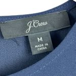 J.Crew  Black Sequin Sleeve Crepe Blouse in Navy Size Medium Holiday Preppy Photo 15