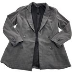 Rachel Zoe  Blazer Womens Medium Gray Plaid Double Breasted Lined Career‎ Jacket Photo 0
