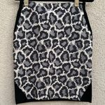 Diane Von Furstenberg DVF Emma Leopard Print Pencil Skirt Black 4  Photo 1