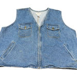 Jones New York Sport Denim Vest 2X Plus Size‎ Zip Front Pockets Sleeveless Blue Size XXL Photo 0