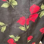 Vintage 90s Stop Staring! Rose Ruched Fit & Flare Strapless Midi Dress Black Size L Photo 4