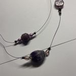 Amethyst Women’s Double Strand Costume Necklace Purple Stone / Beads Handmade Photo 9