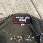 Johnny Was  Draped suede Jacket with Floral Embroidery Photo 3