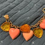 Betsey Johnson VINTAGE  Chunky PINK LUCITE Heart Puffy Huge Heart Bracelet Rare Photo 2