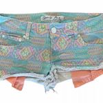 Celebrity Pink Denim Shorts Multicolor Hippie Pastel Womens 3 Photo 2