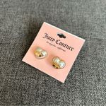 Juicy Couture  Crown Heart Stud Earrings, White, Gold Photo 2