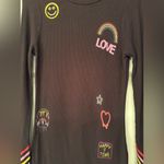 Lauren Moshi  MCKINLEY NEON SIGNS Women’s Black Graphic Long Sleeve Top Size XS Photo 5