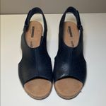 Clarks  Lafley Rosen Wedge Sandals in Navy  Leather Slingback Sandals Size 8.5 Photo 1