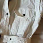 $637 NWOT MR & MRS ITALY Field Jacket Removable Bolero And Ostrich Feathers Sz S White Photo 11