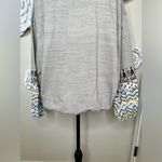 Entro Long Balloon Sleeved Tan/Cream Oversized Mixed Media Blouse Size S Photo 11