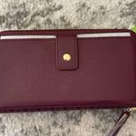 Badgley Mischka  plum Quilted Vegan Leather long Wallet/ Phone Pocket Wristlet Photo 5