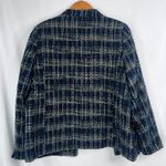 Bonworth Colorful Blue Metallic Thread Tweed Button Front Lined Blazer Size XS/M Photo 1