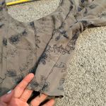 House of Harlow 1960 REVOLVE Womens S Blouse Smocked Top Floral Sheer small Gray Photo 4