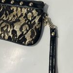 Betsey Johnson  Gold & Black Lace Stud Clutch Wristlet W/ mixed metal Har… Photo 8
