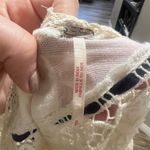 Free People  Abigail Victorian Eyelet Top Ivory Blouse Size M Photo 10