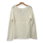 Chico's  | 2 | Ivory Crochet Knit Slouchy One-Button Long Sleeve Cardigan Sweater Photo 3
