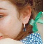 925 AAA Quality Genuine Freshwater Cultured Pearl Drop Dangle Earrings Black Photo 1