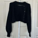 ASOS  Ribbed Chunky Knit Women’s Black Crop Cardigan size 2 Photo 2