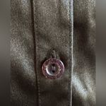 Buttons Color Style Black Satin short Striped Sleeves Metal V Neck Ruffles SZ XL Photo 7