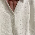 NYDJ  Womens Shirt Top White Eyelet Lace Button Up Short Sleeve Size Small Photo 7