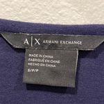 Armani Exchange Purple Faux Leather Shoulders Sleeveless Blouse Photo 1
