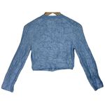 Abercrombie & Fitch Blue Ribbed Knit Long Sleeve Cropped Cardigan Sweater Sz XS Photo 1