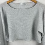 ZARA Knit Grey Cropped Tie Sleeve Sweater S Photo 1