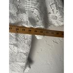 Peach White Lace Crochet Button Down Short Sleeve Shirt Top L Coquette Victorian Size L Photo 5