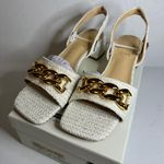 MOTF Tweed Chain Slingback Sandals white casual classic stylish fashion work Photo 4
