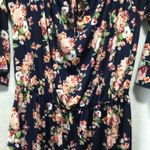Shiella Rose Navy Floral Print Off Shoulder Ruffle Tiered Dress Size M Blue Size M Photo 1