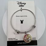 Disney  Women's Shine Two-Tone Flower Lilo & Stitch Bangle Bracelet NWT Photo 2