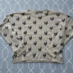 360 Cashmere Jack Crew Skull Pullover Sweater Womens Ivory - Size Medium Photo 0