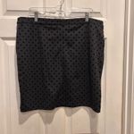 Loft  Womens Gray Black‎ Velvet Polka Dot Skirt Career Casual Party Size 14 Photo 3